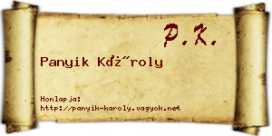 Panyik Károly névjegykártya