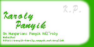 karoly panyik business card